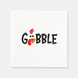 Gobble Funny Thanksgiving Turkije Feest Servet