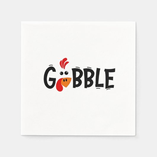 Gobble Funny Thanksgiving Turkije Feest Servet (Voorkant)
