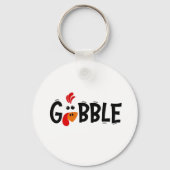 Gobble Funny Thanksgiving Turkije Feest Sleutelhanger (Voorkant)
