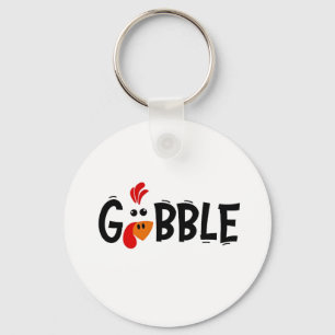 Gobble Funny Thanksgiving Turkije Feest Sleutelhanger
