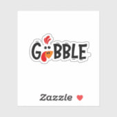 Gobble Funny Thanksgiving Turkije Feest Sticker (Vel)