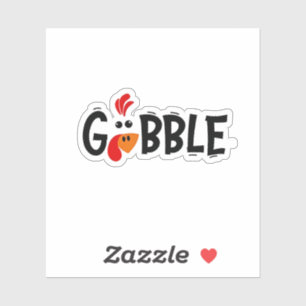 Gobble Funny Thanksgiving Turkije Feest Sticker