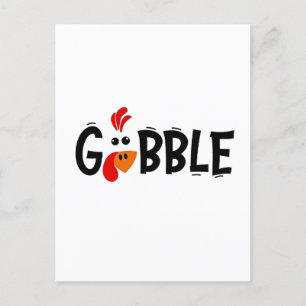Gobble Funny Thanksgiving Turkije Feest Uitnodiging Briefkaart