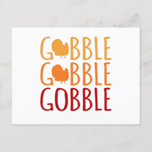 Gobble Funny Turkey Thanksgiving Family Mannen Wom Briefkaart