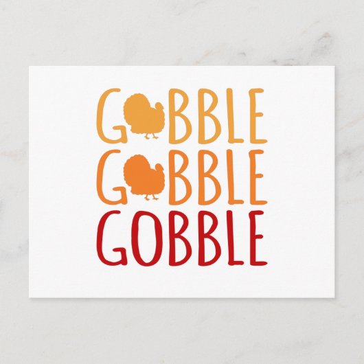 Gobble Funny Turkey Thanksgiving Family Mannen Wom Briefkaart (Voorkant)