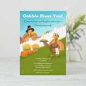 Gobble Gezegend Leuk Thanksgiving Vrienden Kaart (Staand voorkant)