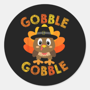 Gobble Gifts Thanksgiving S Vrouwen Mannen Peuter Ronde Sticker