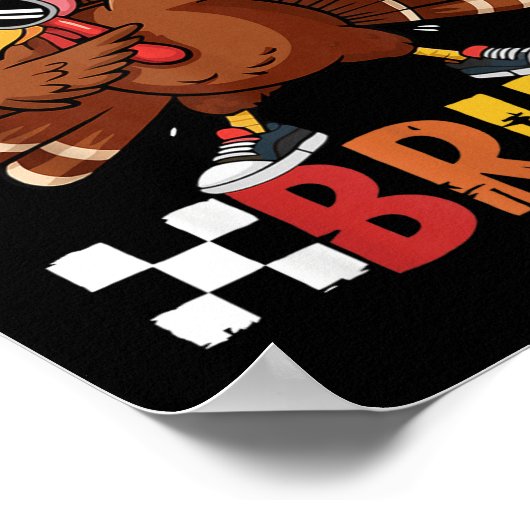 Gobble Gobble Bruh Funny Thanksgiving Turkey Dab B Poster (Hoek)