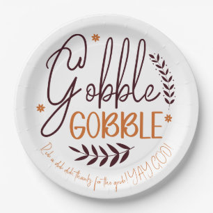 Gobble Gobble Custom Thanksgiving Paper Borden Papieren Bordje