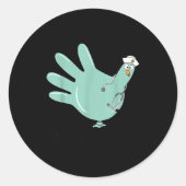 Gobble Gobble Funny Thanksgiving Nurse Humor  Ronde Sticker (Voorkant)