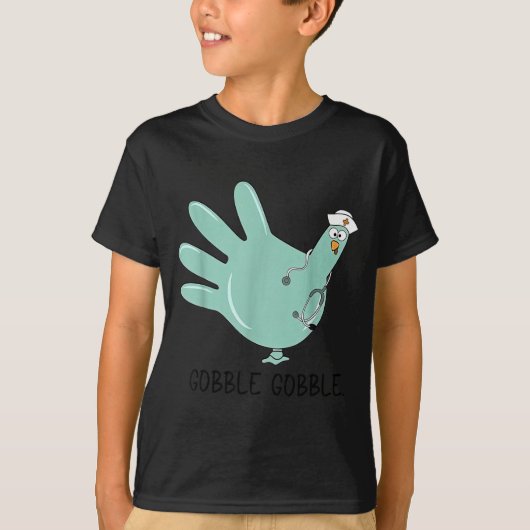 Gobble Gobble Funny Thanksgiving Nurse Humor  T-shirt (Voorkant)