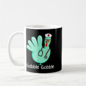 Gobble Gobble Funny Turkey Glove Thanksgiving Nurs Koffiemok (Links)