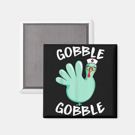 Gobble Gobble Funny Turkey Glove Thanksgiving Nurs Magneet (Voorkant / Achterkant)
