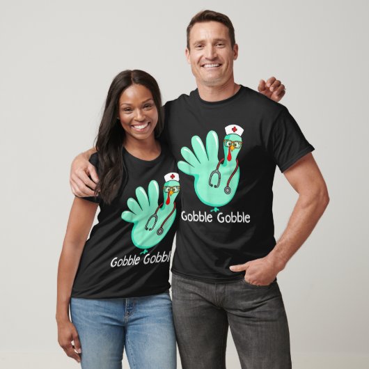Gobble Gobble Funny Turkey Glove Thanksgiving Nurs T-shirt (Unisex)