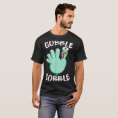 Gobble Gobble Funny Turkey Glove Thanksgiving Nurs T-shirt (Voorkant volledig)