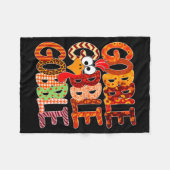 Gobble Gobble Funny Turkey Thanksgiving Women Girl Fleece Deken (Voorkant (Horizontaal))