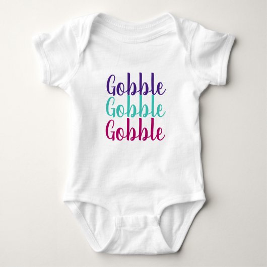 Gobble, Gobble, Gobble Baby Thanksgiving T-shirt (Voorkant)