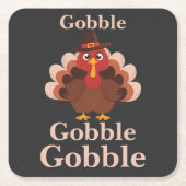 Gobble gobble Grappig Schattigee Thanksgiving Turk Kartonnen Onderzetters (Voorkant)