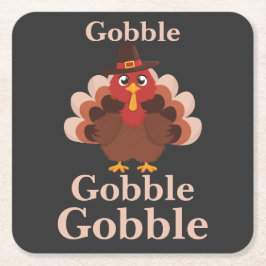 Gobble gobble Grappig Schattigee Thanksgiving Turk Kartonnen Onderzetters