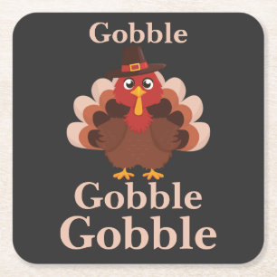 Gobble gobble Grappig Schattigee Thanksgiving Turk Kartonnen Onderzetters