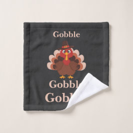 Gobble gobble Grappig Schattigee Thanksgiving Turk Washandje
