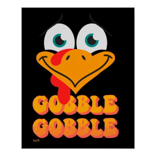 GOBBLE GOBBLE grappige Thanksgiving Perfect Poster (Voorkant)
