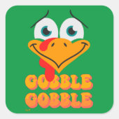 GOBBLE GOBBLE grappige Thanksgiving Vierkante Sticker (Voorkant)