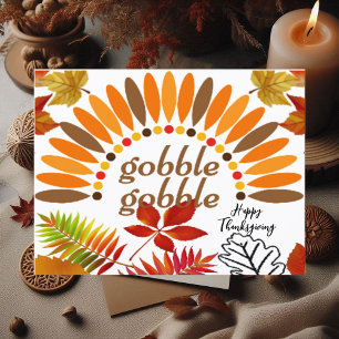 Gobble Gobble Herfst Color Maple verliest Thanksgi Briefkaart