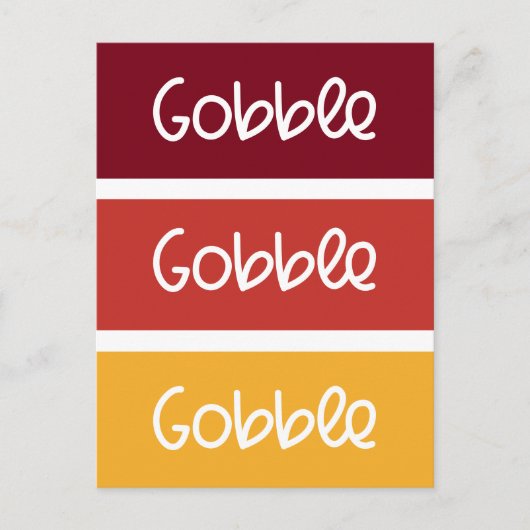 Gobble Gobble Moderne Thanksgiving Briefkaart (Voorkant)