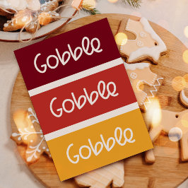 Gobble Gobble Moderne Thanksgiving Feestdagenkaart
