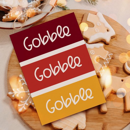 Gobble Gobble Moderne Thanksgiving Feestdagenkaart