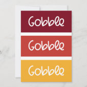 Gobble Gobble Moderne Thanksgiving Feestdagenkaart (Voorkant)