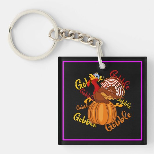 Gobble Gobble Pumpkin-16194 Sleutelhanger (voorkant)