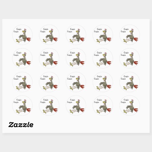 Gobble Gobble Ronde Sticker (Vel)