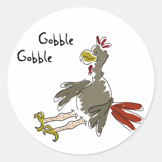 Gobble Gobble Ronde Sticker (Voorkant)