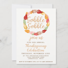 Gobble Gobble Thanksgiving Autumn Thema Kaart