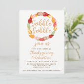 Gobble Gobble Thanksgiving Autumn Thema Kaart (Staand voorkant)