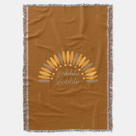 Gobble Gobble Thanksgiving Brown Deken