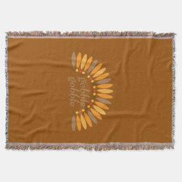 Gobble Gobble Thanksgiving Brown Deken