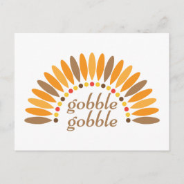 Gobble Gobble Thanksgiving Feestdagenkaart