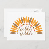 Gobble Gobble Thanksgiving Feestdagenkaart (Voorkant / Achterkant)