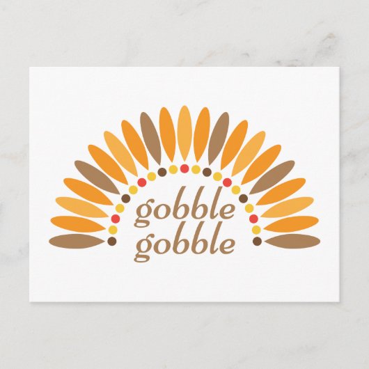 Gobble Gobble Thanksgiving Feestdagenkaart (Voorkant)