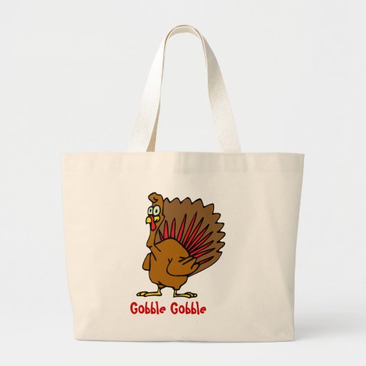 Gobble Gobble Thanksgiving Grote Tote Bag (Voorkant)