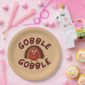 Gobble Gobble Thanksgiving  Papieren Bordje (Feest)