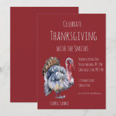 Gobble, Gobble, Thanksgiving Party Invitation Kaart (Voorkant / Achterkant)