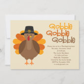 Gobble Gobble Thanksgiving Party Invitation Kaart (Voorkant)