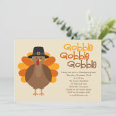 Gobble Gobble Thanksgiving Party Invitation Kaart (Staand voorkant)
