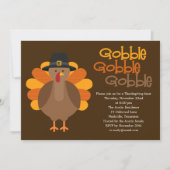 Gobble Gobble Thanksgiving Party Invitation Kaart (Voorkant)