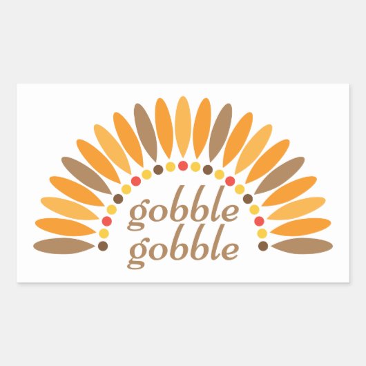 Gobble Gobble Thanksgiving Rechthoekige Sticker (Voorkant)