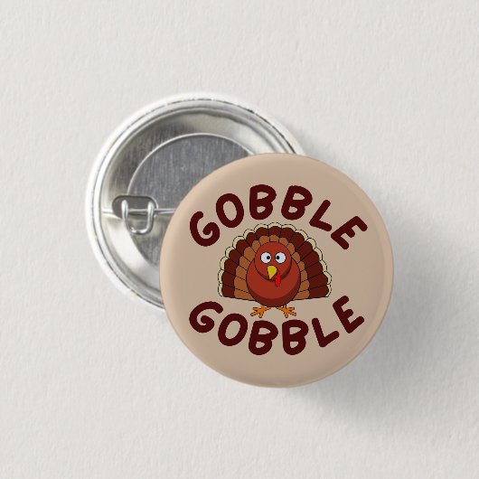 Gobble Gobble Thanksgiving Ronde Button 3,2 Cm (Voorkant /achterkant)